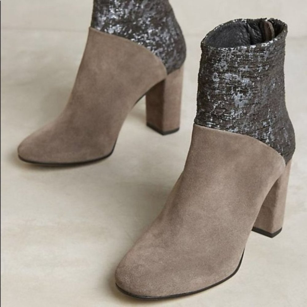 Anthropologie Cubanas Ciara Glitter Heeled Boots - Picture 2 of 16